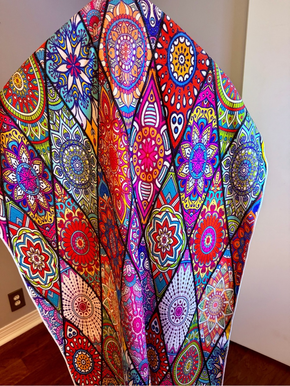 Vibrant Multicolor Mandala Beach Towel - Colorful Mosaic Print